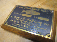 Load image into Gallery viewer, FISHERMAN FORD LOANE ENGINEERING BALTIMORE MD GARGOYLE MOBILOIL Old Sign Plaque
