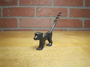 Art Deco Stylized Figural Monkey Corkscrew Barware Bar Pub Tavern Tool