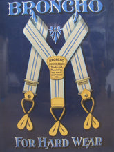 Load image into Gallery viewer, BRONCHO BUSTER BRACE OHIO SUSPENDER Co Antique Advertising Sign Whitehead &amp; Hoag Crystaloid Newark NJ
