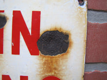 Load image into Gallery viewer, SPRINKLERS IN ENTIRE BUILDING Original Old Porcelain Fire Safety Ad Sign Patina
