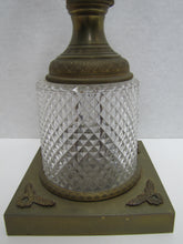 Load image into Gallery viewer, Antique Decorative Arts Vase Swan Handles Bronze Brass Crystal Glass Ornate
