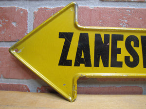 CURTIS FOR LUMBER ZANESVILLE ARROW Original Old Sign Hardware Store Advertising