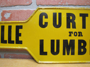 CURTIS FOR LUMBER ZANESVILLE ARROW Original Old Sign Hardware Store Advertising