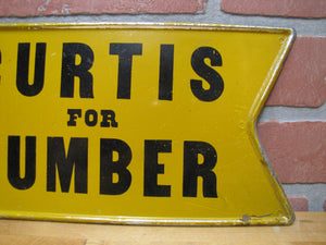 CURTIS FOR LUMBER ZANESVILLE ARROW Original Old Sign Hardware Store Advertising