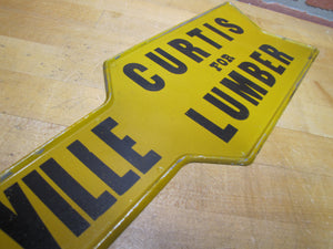 CURTIS FOR LUMBER ZANESVILLE ARROW Original Old Sign Hardware Store Advertising