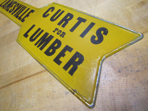 CURTIS FOR LUMBER ZANESVILLE ARROW Original Old Sign Hardware Store Advertising