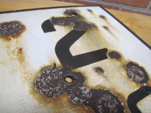 2 TRACKS Original Old Train Station Railroad Porcelain Sign RR Black & White