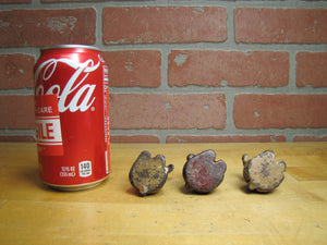 3 Antique Cast Iron Fido Dog Paperweights Small Decorative Desk Shelf Art Statue