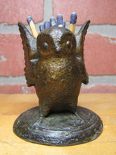 Load image into Gallery viewer, Spread Winged Owl Antique Decorative Arts Cast Metal Match Holder Safe Vesta
