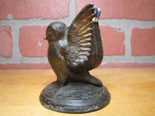 Load image into Gallery viewer, Spread Winged Owl Antique Decorative Arts Cast Metal Match Holder Safe Vesta
