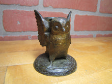 Load image into Gallery viewer, Spread Winged Owl Antique Decorative Arts Cast Metal Match Holder Safe Vesta
