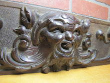 Load image into Gallery viewer, Devil Beast Head Licking Tongue Antique Wooden Carved High Relief Salvage Panel
