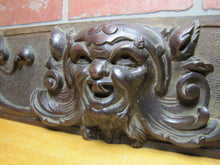 Load image into Gallery viewer, Devil Beast Head Licking Tongue Antique Wooden Carved High Relief Salvage Panel
