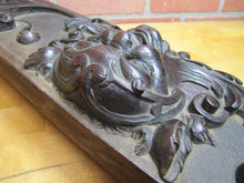 Load image into Gallery viewer, Devil Beast Head Licking Tongue Antique Wooden Carved High Relief Salvage Panel

