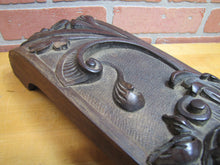 Load image into Gallery viewer, Devil Beast Head Licking Tongue Antique Wooden Carved High Relief Salvage Panel
