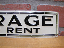 Load image into Gallery viewer, GARAGE FOR RENT Orig Old Embossed Tin Advertising Sign Repair Shop Gas Station

