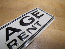Load image into Gallery viewer, GARAGE FOR RENT Orig Old Embossed Tin Advertising Sign Repair Shop Gas Station
