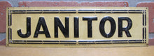 Load image into Gallery viewer, JANITOR Antique Advertising Sign Embossed Tin SAAL STANDARD BROOKLYN NY

