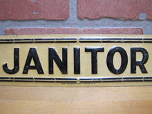 Load image into Gallery viewer, JANITOR Antique Advertising Sign Embossed Tin SAAL STANDARD BROOKLYN NY
