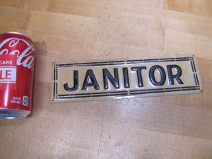 JANITOR Antique Advertising Sign Embossed Tin SAAL STANDARD BROOKLYN NY