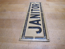 Load image into Gallery viewer, JANITOR Antique Advertising Sign Embossed Tin SAAL STANDARD BROOKLYN NY
