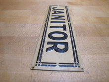 Load image into Gallery viewer, JANITOR Antique Advertising Sign Embossed Tin SAAL STANDARD BROOKLYN NY
