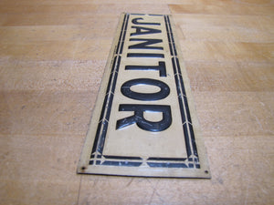 JANITOR Antique Advertising Sign Embossed Tin SAAL STANDARD BROOKLYN NY