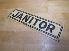 Load image into Gallery viewer, JANITOR Antique Advertising Sign Embossed Tin SAAL STANDARD BROOKLYN NY
