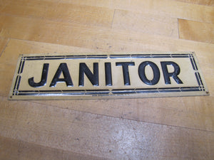 JANITOR Antique Advertising Sign Embossed Tin SAAL STANDARD BROOKLYN NY