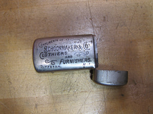 SCHOONMAKER & Co CLOTHIERS & FURNISHERS PATERSON NJ Antique Ad Match Holder Safe