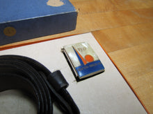 Load image into Gallery viewer, 1939 NYWF MOTHER OF PEARL BUCKLE &amp; BELT Set NEW YORK WORLD'S FAIR Souvenir MOP
