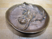 Load image into Gallery viewer, DUNHILL Art Nouveau Nude Beauty Waves Bronze Decorative Arts Tray Cigar Ashtray

