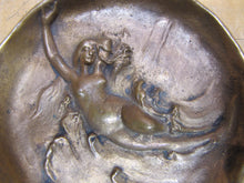 Load image into Gallery viewer, DUNHILL Art Nouveau Nude Beauty Waves Bronze Decorative Arts Tray Cigar Ashtray
