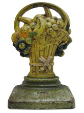 Load image into Gallery viewer, FRUIT BASKET Antique Cast Iron Doorstop Decorative Arts Statue Door Stopper
