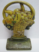 Load image into Gallery viewer, FRUIT BASKET Antique Cast Iron Doorstop Decorative Arts Statue Door Stopper
