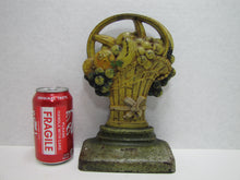 Load image into Gallery viewer, FRUIT BASKET Antique Cast Iron Doorstop Decorative Arts Statue Door Stopper
