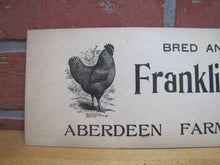 Load image into Gallery viewer, ABERDEEN FARM MORRISTOWN NJ c1899 Advertising Sign Ideal Plymouth Rock Male
