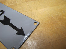 Load image into Gallery viewer, TO ELEVATOR ARROW Original Old Porcelain Sign Gray &amp; Black Industrial Hardware
