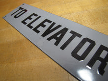 Load image into Gallery viewer, TO ELEVATOR ARROW Original Old Porcelain Sign Gray &amp; Black Industrial Hardware
