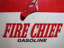 Load image into Gallery viewer, FIRE CHIEF GASOLINE Original Old Double Sided Gas Station Advertising Sign
