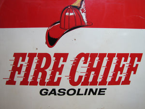 FIRE CHIEF GASOLINE Original Old Double Sided Gas Station Advertising Sign