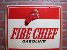 Load image into Gallery viewer, FIRE CHIEF GASOLINE Original Old Double Sided Gas Station Advertising Sign
