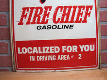Load image into Gallery viewer, FIRE CHIEF GASOLINE Original Old Double Sided Gas Station Advertising Sign
