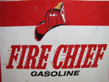 Load image into Gallery viewer, FIRE CHIEF GASOLINE Original Old Double Sided Gas Station Advertising Sign
