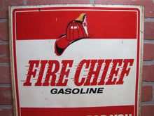 Load image into Gallery viewer, FIRE CHIEF GASOLINE Original Old Double Sided Gas Station Advertising Sign
