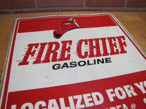 FIRE CHIEF GASOLINE Original Old Double Sided Gas Station Advertising Sign