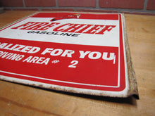 Load image into Gallery viewer, FIRE CHIEF GASOLINE Original Old Double Sided Gas Station Advertising Sign
