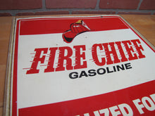 Load image into Gallery viewer, FIRE CHIEF GASOLINE Original Old Double Sided Gas Station Advertising Sign
