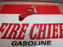 Load image into Gallery viewer, FIRE CHIEF GASOLINE Original Old Double Sided Gas Station Advertising Sign
