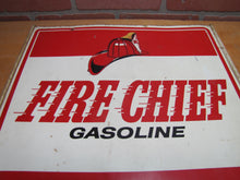 Load image into Gallery viewer, FIRE CHIEF GASOLINE Original Old Double Sided Gas Station Advertising Sign
